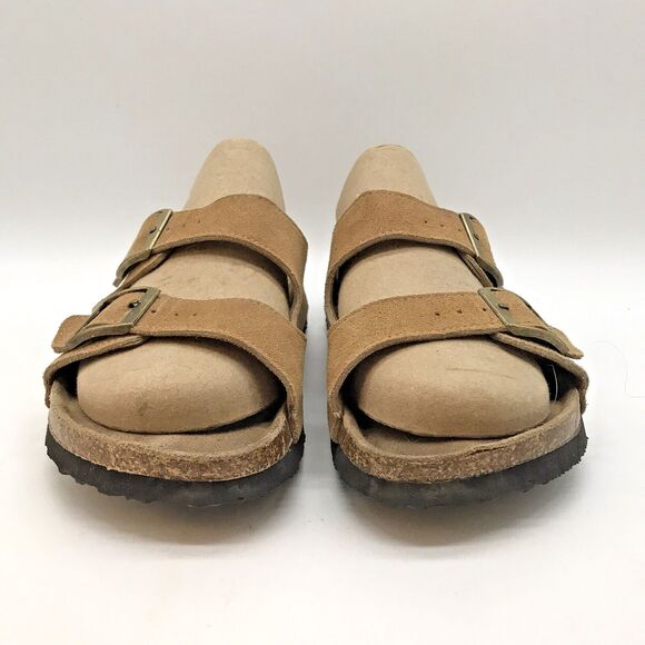 Project Cloud Venita Slides Women's 7.5 Tan Suede Leather Memory Foam Sandals - Picture 2 of 10